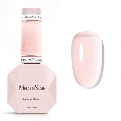 MelodySusie Jeweliver Nude Gel Nail Polish, 0.5Fl.oz Milky Gel Polish Pastel Color Soak Off UV LED Light Cure Gift for Women Manicure Nail Art DIY at Home JM08