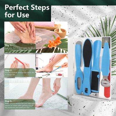Professional Pedicure Tools Kit, 20 in 1 Stainless Steel Pedicure Foot Supplies Set, Foot Files Callus Dead Skin Remover, Pedicure Foot Spa Tools at Home or Salon for Women & Men(Blue)