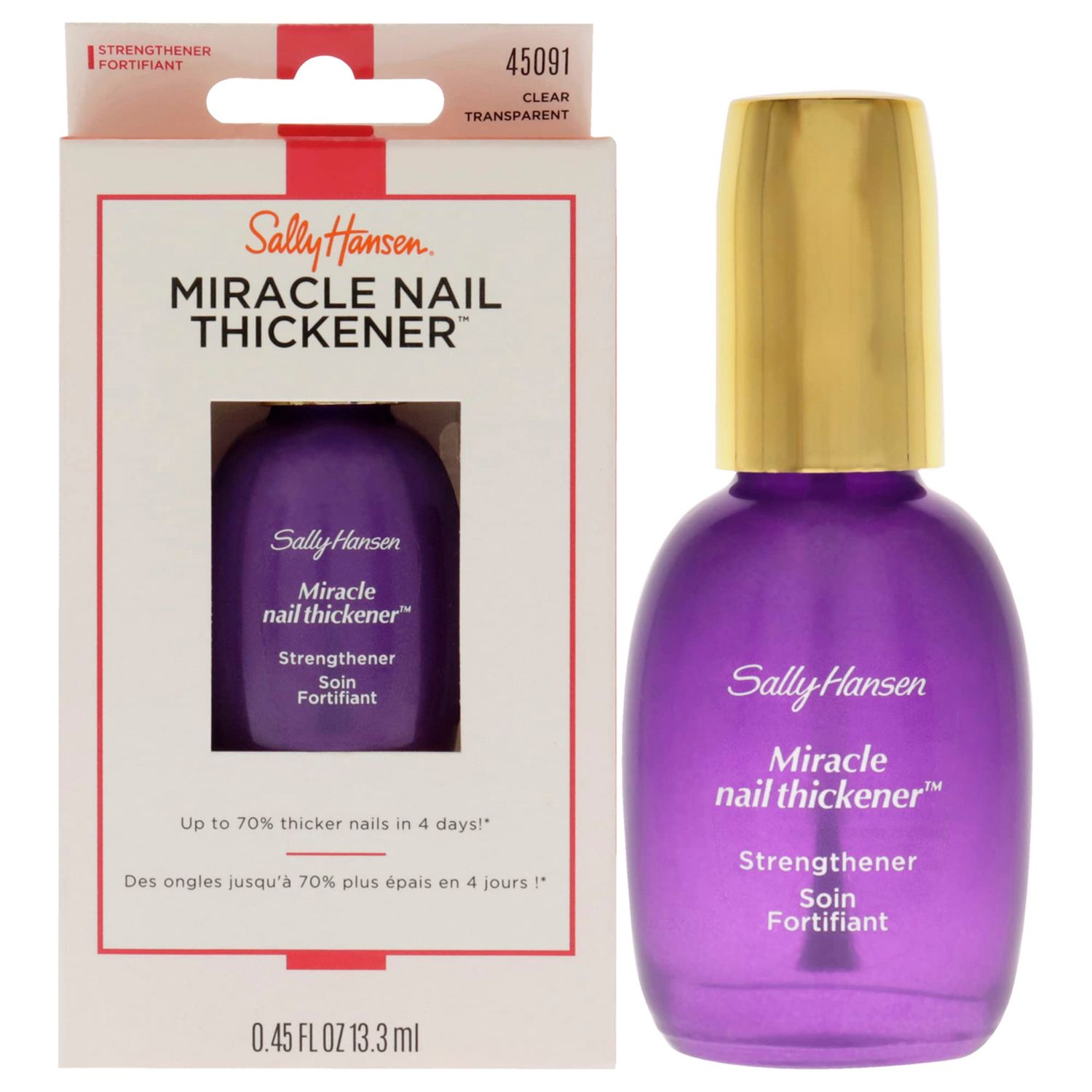 Sally Hansen Miracle Nail Thickener, Nail Strengthener, Includes Calcium and Ceramic Gel Formula