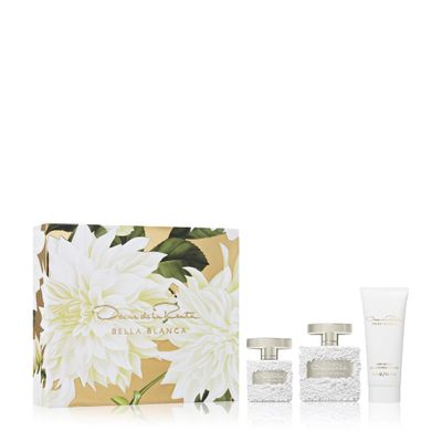 Oscar de la Renta Bella Blanca Eau de Parfum 3 Piece Gift Set for Women - Perfume Spray 3.4 Fl. Oz, &amp; 1.0 Fl. Oz., and Body Lotion 3.4 Fl. Oz.