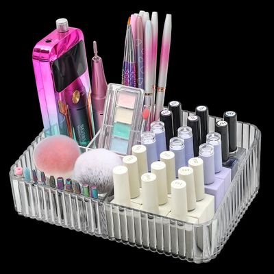 heemeei Nail Drill Machine &amp; Bits Storage Box, 10 Holes Transparent Acrylic Drill Bit Holder, Plastic Nail Drill Tool Displayer Holder Case for Nails, Professional Nail Drill Grinding Bit Organizer