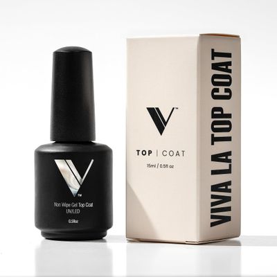 V Beauty Pure No Wipe Gel Top Coat - Long Lasting UV Top Coat Gel Nail Polish, Scratch and Stain Resistant, Durable, Non Yellowing, No Sticky Layer, Glossy - For Manicure &amp; Pedicure - 15ml