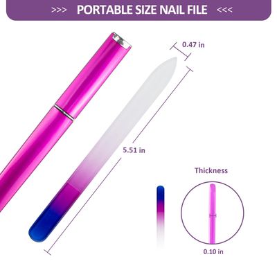 EAONE Crystal Glass Nail File with Case 3 Pack, Double-Sided Etched Fingernail Files for Natural Nails Professional Footnail Care Tool, Stocking Stuffers for Women Girls Gifts