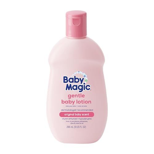 Baby Magic Gentle Baby Lotion 9oz Vitamins &amp; Aloe Free of Parabens, Phthalates, Sulfates and Dyes, Camellia Oil &amp; Marshmallow Root, 9oz (Pack of 1)
