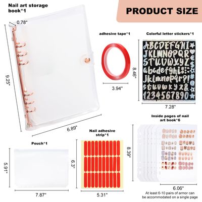 Press On Nail Organizer 40 PCS Clear Empty Press On Nail Storage Press On Nail Packaging for Fake Nail Storage Nail Display Nail Salon Press On Nail Supplies Organizer with Nail Tape