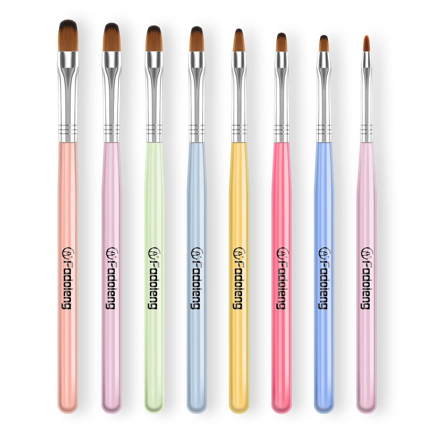 Gel Nail Brush, 8Pcs Acrylic Nail Sculpting Brush for Salon at Home DIY Manicure with Tips Builder Brush Pen and Structure Gel Brush