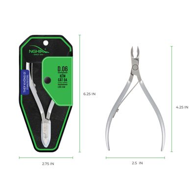 NGHIA Cuticle Nipper - D-06 JAW 12 | Stainless Steel | Durable and Sharp | Ergonomic Design | Grey Plated | Ideal for Salons and Home Use
