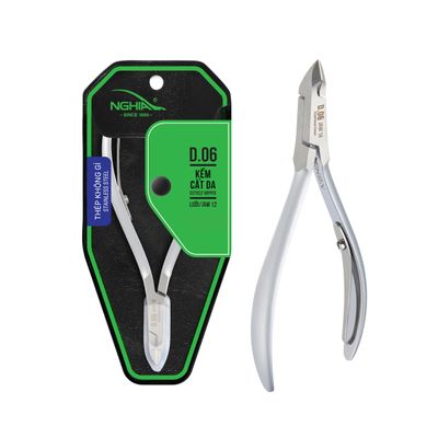 NGHIA Cuticle Nipper - D-06 JAW 12 | Stainless Steel | Durable and Sharp | Ergonomic Design | Grey Plated | Ideal for Salons and Home Use