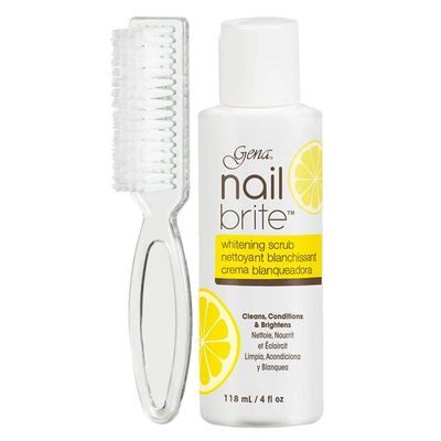 Gena Nail Brite Whitening Scrub with Brush, Cleans Conditions &amp; Brightens Nails, 4 oz
