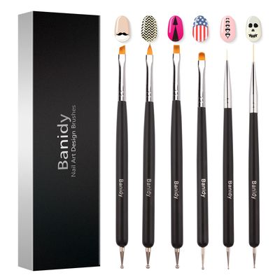 Gel Nail Art Design Brush Set - Dual-Headed Nail Brushes for Gel, Extension, Liner, Dotting &amp; Painting DIY Manicure