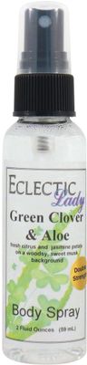 Eclectic Lady Green Clover And Aloe Body Spray, Double Strength, 2 ounces, Body Mist for Women with Clean, Light &amp; Gentle Fragrance, Cologne with Soft, Subtle Aroma For Daily Use