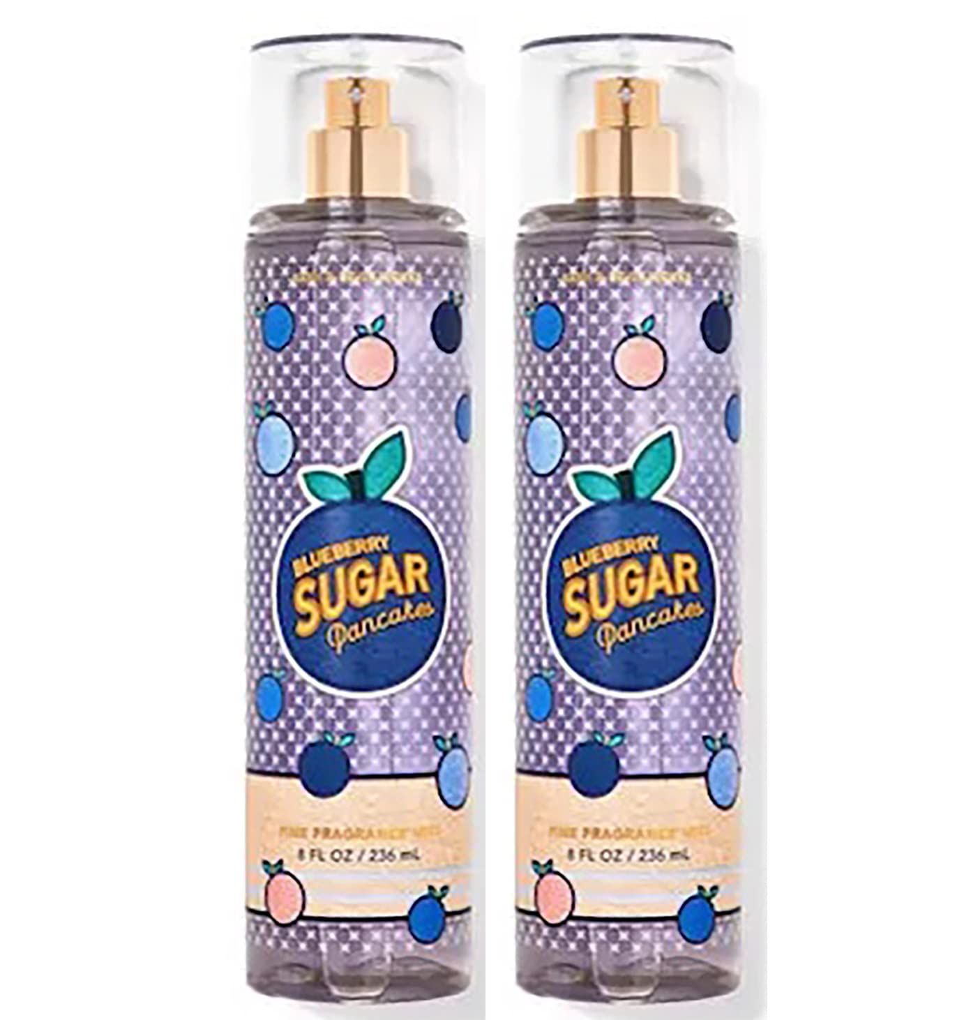 Bath &amp; Body Works Bath and Body Works Blueberry Sugar Pancakes Fine Fragrance Mist - Value Pack Lot of 2 (Blueberry Sugar Pancakes), 4 Ounce (Pack of 2), 8.0 fluid_ounces