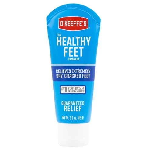 OKeeffes for Healthy Feet Foot Cream - 3 oz Travel Size Tube (1 Pack) - Guaranteed Relief for Extremely Cracked, Dry Feet, Repairing Skincare, Instantly Boosts and Retains Moisture Levels