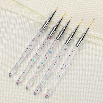 Etercycle 5Pcs Nail Art Liner Brushes, Nail Gel Polish Painting Brush Set, Thin Nail Art Dotting Drawing Pen (7/9/11/15/20mm)