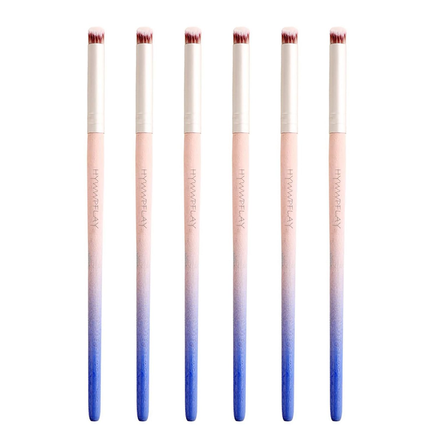 HYWWPFLAY 6pieces Ombre Nail Brush Wood Nail Pen Ombre Brush for Gel Nails Nail Gradient Brush Nail Design Brushes Nail Painting Kit Nail Art Tools Acrylic Nail Accessories
