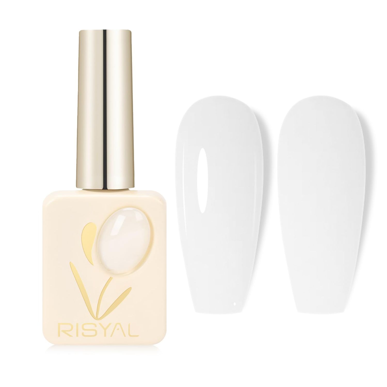 RISYAL 2025 Milky White Gel Polish - Sheer Jelly Finish, Long-Lasting, Easy to Apply, Non-Toxic Formula, 12ml