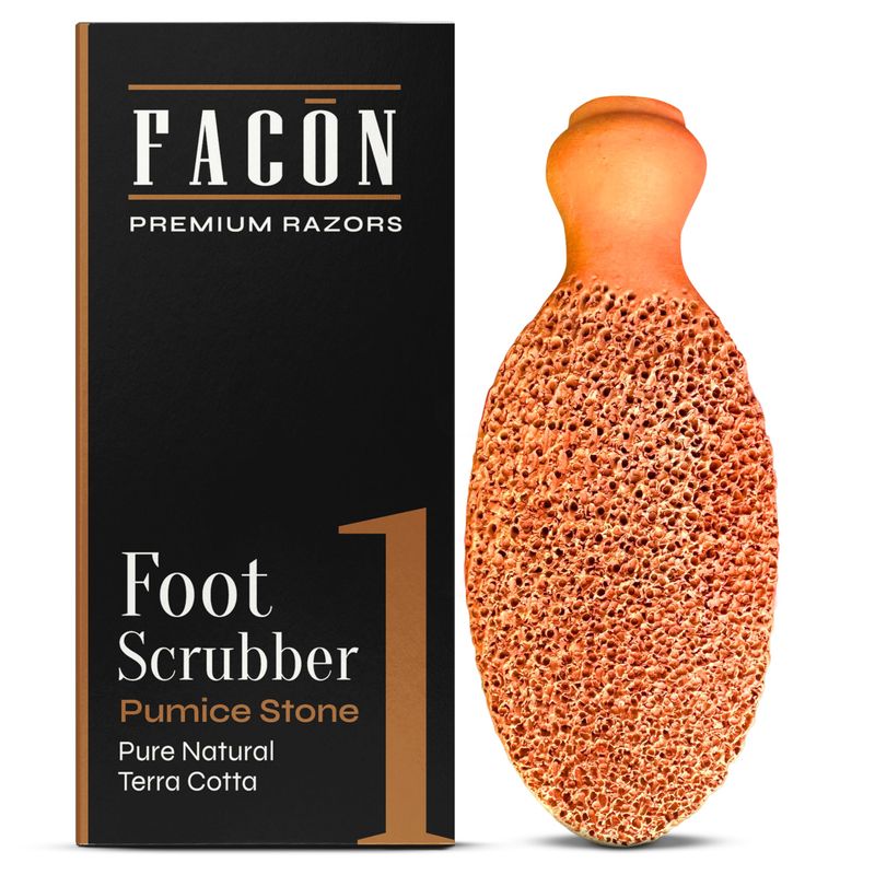 Facn Pumice Stone for Feet Callus Remover - Terra-Cotta Foot Scrubber with 2 Sides, 100 Pure Natural Foot Pumice Stone, Pedicure Pumice Stone Scrubber, Foot Exfoliator, Removes Calluses &amp; Dead Skin