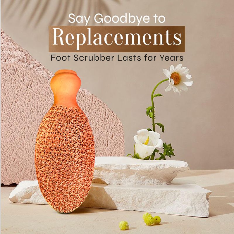 Facn Pumice Stone for Feet Callus Remover - Terra-Cotta Foot Scrubber with 2 Sides, 100 Pure Natural Foot Pumice Stone, Pedicure Pumice Stone Scrubber, Foot Exfoliator, Removes Calluses &amp; Dead Skin