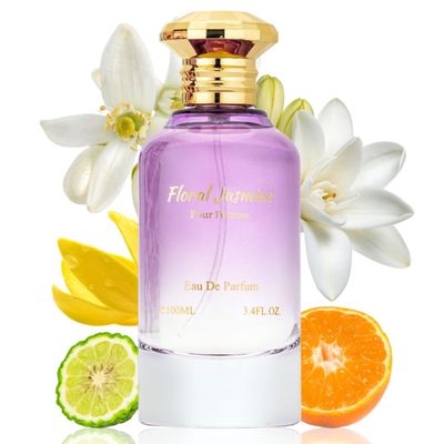 Jean Rish Floral Jasmine Perfume for Women, Eau De Parfum (3.4 Fl Oz / 100ml) with Bergamot, Floral Jasmine &amp; Vanilla Notes - Long Lasting and Luxury Fragrance