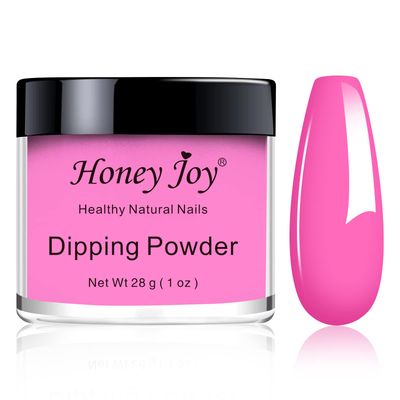 28g/Box Dark Pink Dipping Powder Without Lamp Cure Nails Dip Powder Gel Nail Color Powder Natural Dry (no.34)
