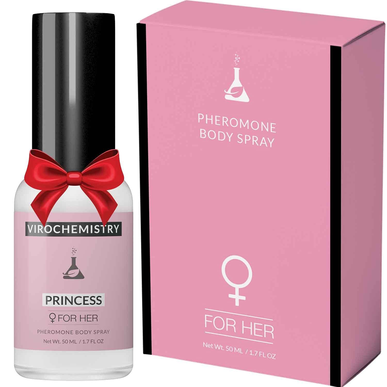 VIROCHEMISTRY Pheromones For Women (PRINCESS) Body Spray - Elegant, Ultra Strength Organic Human Pheromones Fragrance Body Spray 50mL - Human Grade Pheromones to Attract Men