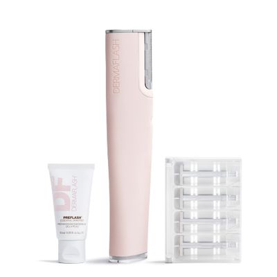 DERMAFLASH LUXE Sonic Dermaplaning Tool for Face Peach Fuzz Removal, Anti-Aging and Exfoliation, Icy Pink