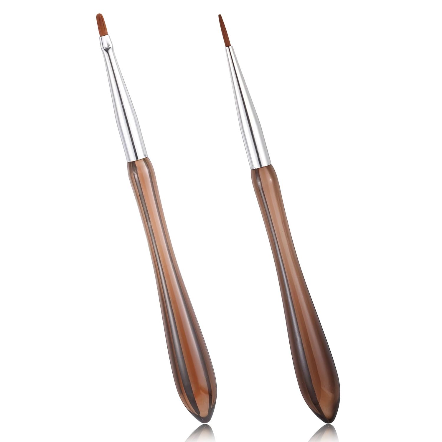 COMNICO 2PCS Nail Art Brushes, Flowers Drawing Pen Versatile Nail Drawing Pen NailTools Dual End NailPen Brush Acrylic Round Flat Painting for Petals Leaves and Intricate Art Designs