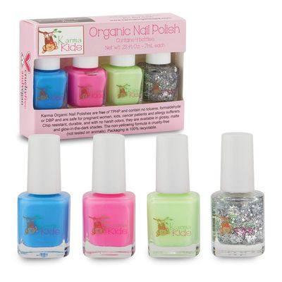 Karma Kids Nail Polish Box Set No. 1 Natural Safe Nail Polish for Little Girls - Non-Toxic, Vegan, and Cruelty Free - Quick Dry Kids Friendly