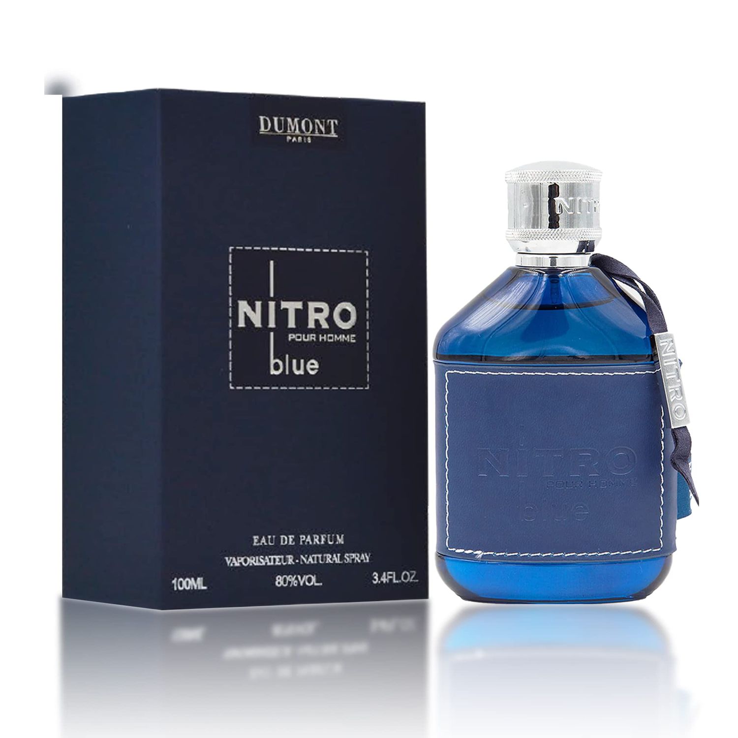 Dumont Nitro Blue Eau De Parfum - Uplifting Floral &amp; Woody Fragrance - 3.4 Fl Oz