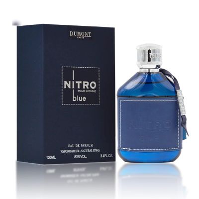 Dumont Nitro Blue Eau De Parfum - Uplifting Floral &amp; Woody Fragrance - 3.4 Fl Oz