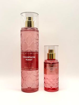 Bath and Body Work Champagne Toast Fine Fragrance Mist Set, 8 fl oz and 2.5 fl oz, Pink Diamond Bottle