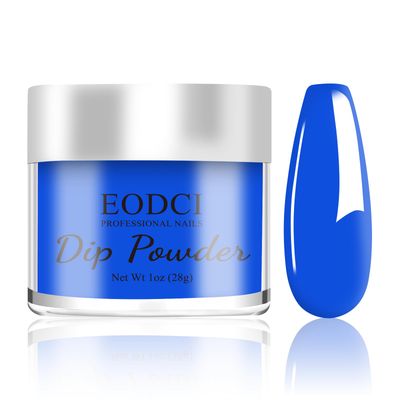 EODCI Dip Powder Blue Color 1 Oz/28g Nail Dipping Powder French Nails Art Starter Manicure DIY Salon Home Gift for Women,No Need Nail Lamp Cured