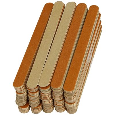 Iconikal 140-Pack 5-Inch Nail Files, 2-Sided Manicure Pedicure Tool Wood Emery Board, 5-Inch, Wood for Filing, Shaping, Contouring