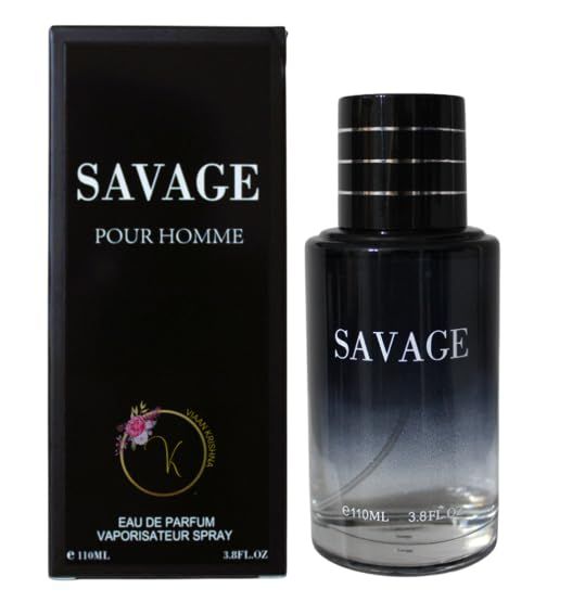 SAVAGE POUR HOMME 3.8oz/110ml Cologne for Men Eau De Parfum Spray Refreshing &amp; Warm Masculine Scent for Daily Use Mens Casual Cologne Great Holiday Gift Smell Fresh All Day A Gift for Any Occasion