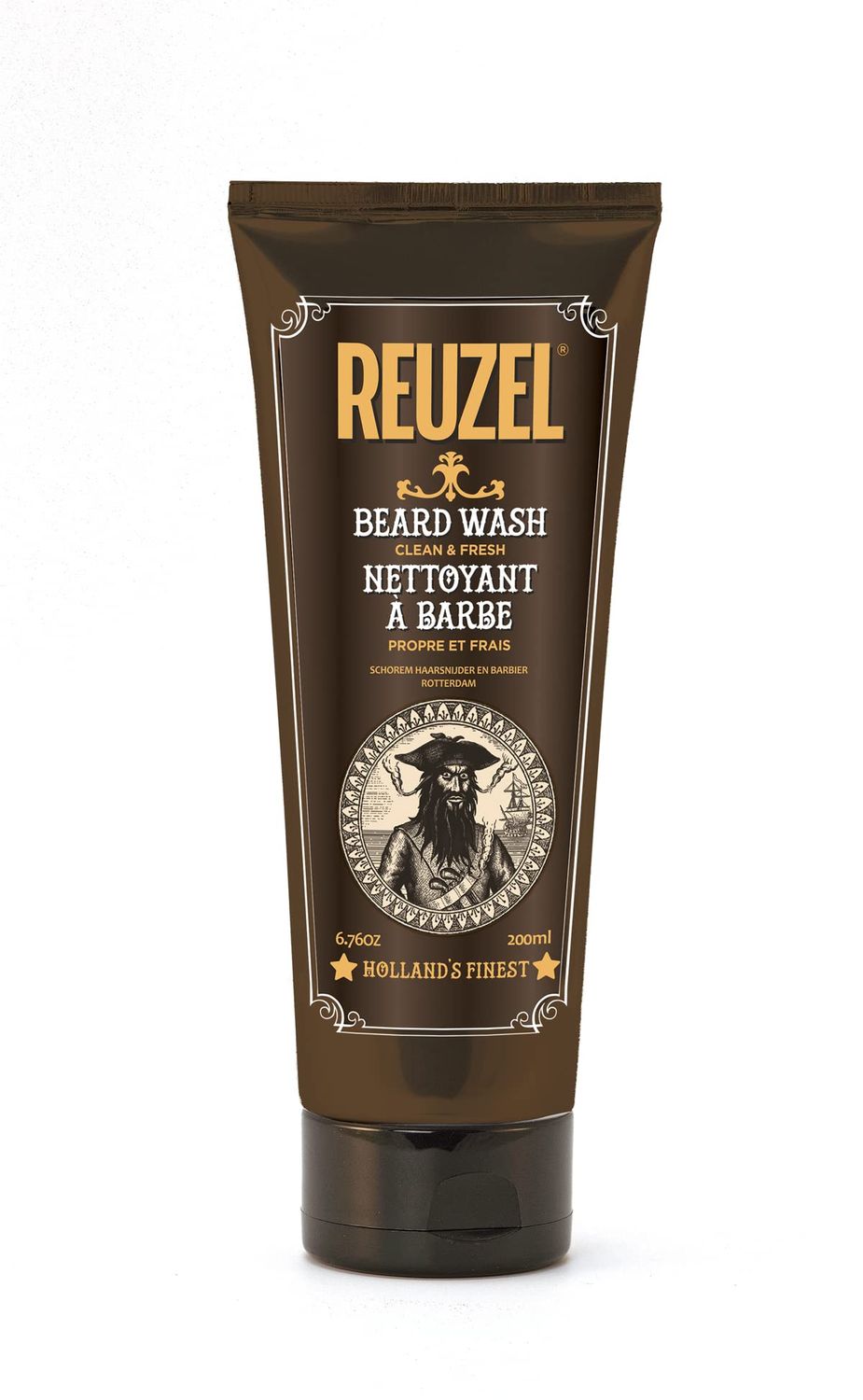 REUZEL Clean &amp; Fresh Beard Wash, Softens Beard, Cleanses and Moisturizes, Gentle, Non-Comedogenic, Vegan Formula, Light Citrus Mint Scent, For All Skin Types, 6.76 oz