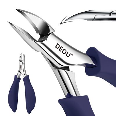 DEOU Professional Stainless Steel Podiatrist Nail Clippers, Heavy Duty Manicure Pliers for Thick Nails, Pedicure Toe Nail Clippers Tools for Men Women