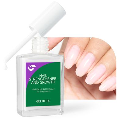 Nail Repair Strengthener for Weak Nails: Gelike EC 6 in 1 Natural Nail Protein Hardener Extra Strong and Growth - Long Lasting and Fast Dry Polish for Weak Splitting Break Treatment(Milky White 15ml)