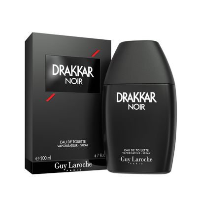 Guy Laroche Drakkar Noir, Iconic Designer Fragrance, Intense &amp; Powerful Eau de Toilette, Fougere Blend &amp; Aromatic Spices, Long Lasting Mens Cologne, Day and Evening Scent, 6.8 Fl. Oz.