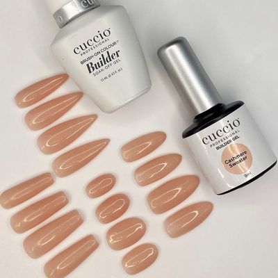Cuccio Pro Brush-On Colour Builder Soak Off Gel - LED and UV Self-Leveling Lightweight Formula - Camouflages Re-Growth and Corrects Uneven Nail Beds - Base Coat - Cashmere Sweater - 0.43 oz