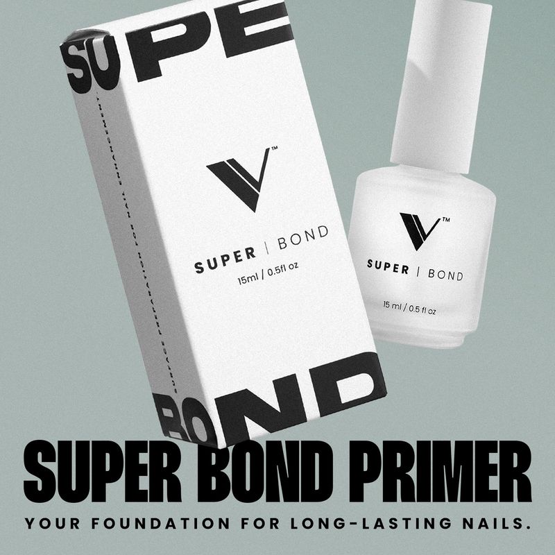 V Beauty Pure Super Bond Nail Primer - Long-Lasting &amp; Low-Odor Nail Prep Bond Primer for Nail Polish, Gel &amp; Acrylic - Nail Care Product for Professional Salons &amp; Home Manicures &amp; Pedicures, 15 ml