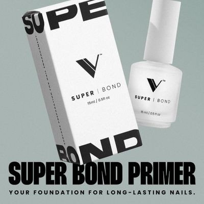 V Beauty Pure Super Bond Nail Primer - Long-Lasting &amp; Low-Odor Nail Prep Bond Primer for Nail Polish, Gel &amp; Acrylic - Nail Care Product for Professional Salons &amp; Home Manicures &amp; Pedicures, 15 ml
