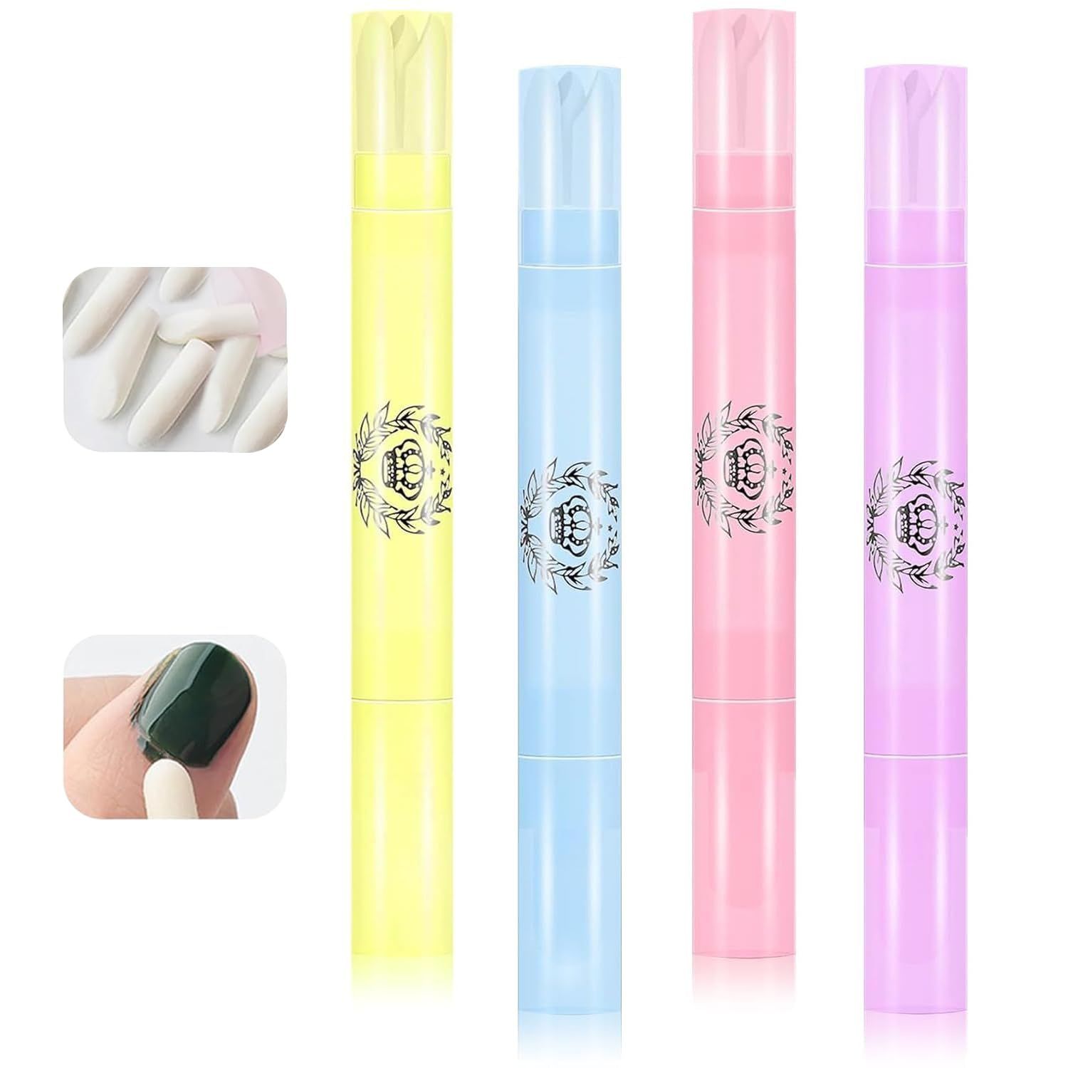 Nail Polish Corrector Pen, 4Pcs Nail Polish Remover Pen with 20pcs Tapered Refill Tips, Nail Polish Correction Nail Edge Cleaning Pen for Nail Art DIY
