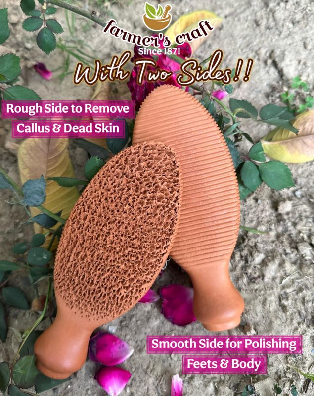 Natural Terra Cotta Pumice Stone for Feet (Organic Cocoa) Lasts 7 Years Callus Remover &amp; Trimmer | Ancient Indus Valley Foot Scrubber (Divine Pumice)