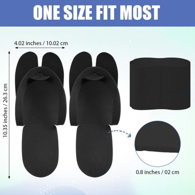 JaGely 100 Pairs Disposable Pedicure Slippers Bulk EVA Disposable Flip Flops Kit Spa Pedicure Sandals Guest Slippers Spa for Adult Foot Nail Salon Party Supplies Travel Hotels Home(Black)