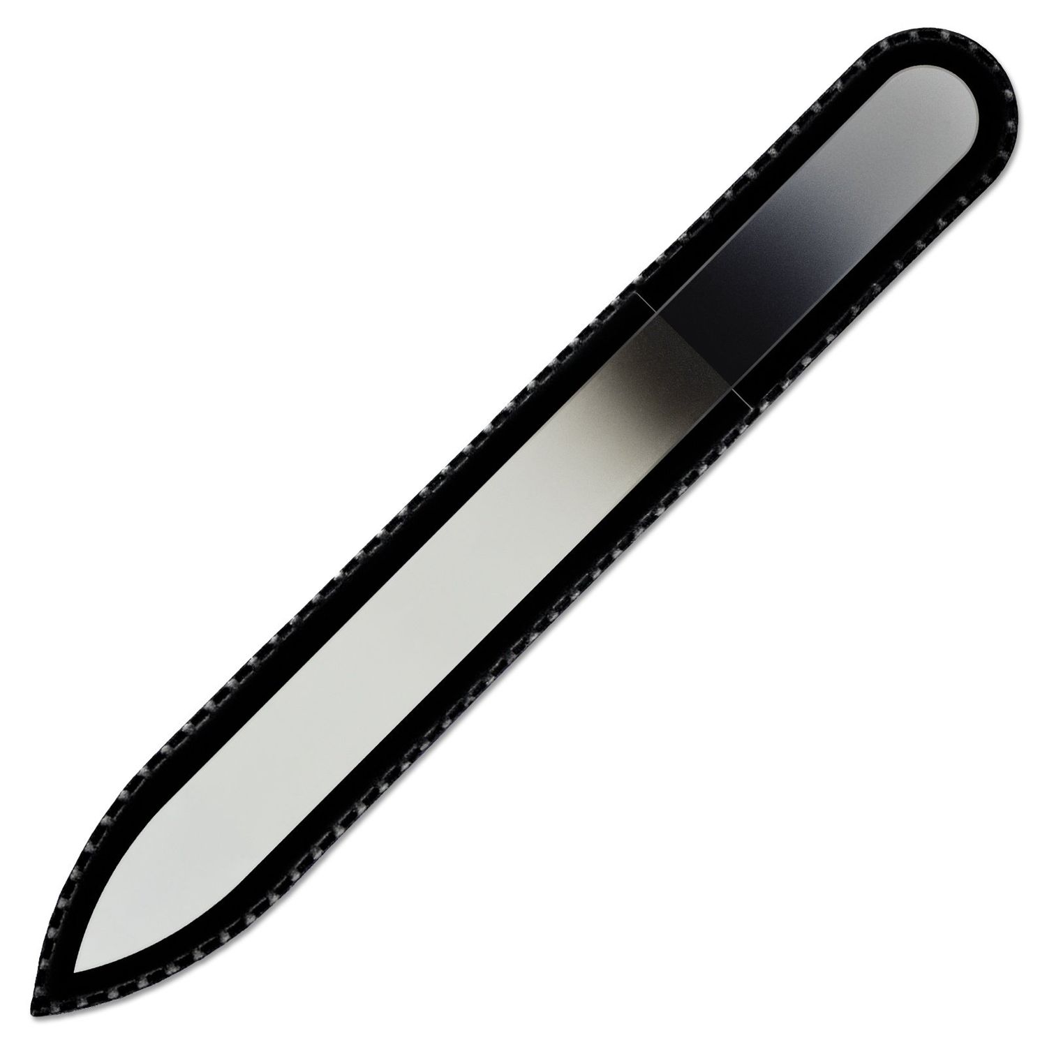 Mont Bleu Rainbow Crystal Nail File in Black Pouch - Czech Tempered Glass - Handmade in Bohemia (Czech Republic)