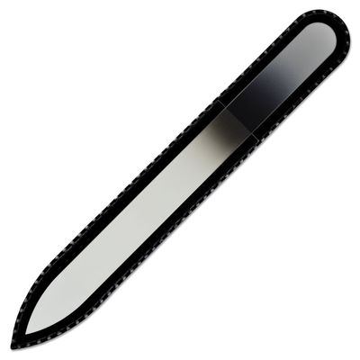 Mont Bleu Rainbow Crystal Nail File in Black Pouch - Czech Tempered Glass - Handmade in Bohemia (Czech Republic)