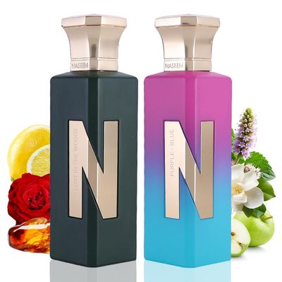 NASEEM Lost in the Woods &amp; Purple Blue Aqua Perfume N-Series | Subtle Eau De Parfum for Men &amp; Women | Long-Lasting Non-Alcoholic Citrus | Floral &amp; Sandalwood Scent (Combo - 75ml Each)