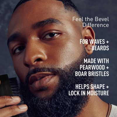 Bevel Premium 100 Boar Bristle Beard Brush &amp; Deluxe Pearwood Comb Set for Men, Helps to Shape &amp; Lock in Moisture, Beard Kit, Travel Essentials