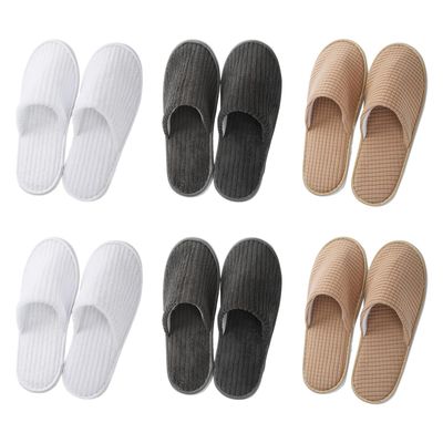 MAMODA SPA Slippers,6 Pairs Disposable Slippers for Guests,Soft Non-Slip Hotel Slippers, Washable &amp; Reusable, Perfect for Wedding Party, Bedroom and Travel