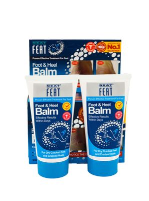 Neat Feat Foot and Heel Balm, 2 for 1, Moisturizing Foot Cream, for Dry &amp; Cracked Skin on Heels and Feet, 5.2 Fl Oz